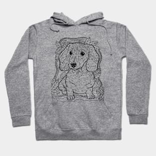 Dachshund drawing design Hoodie